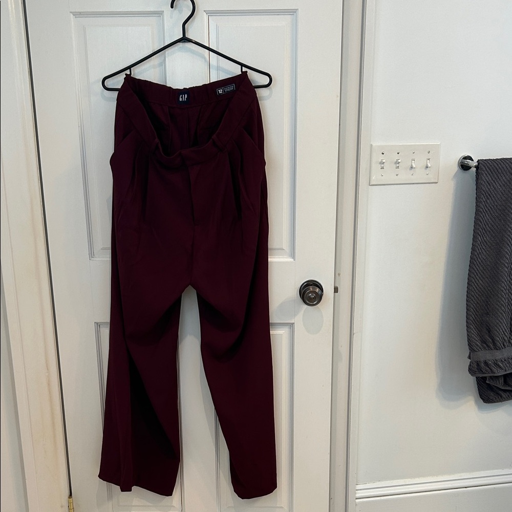 GAP Women's Deep Burgundy Wide Leg Pants